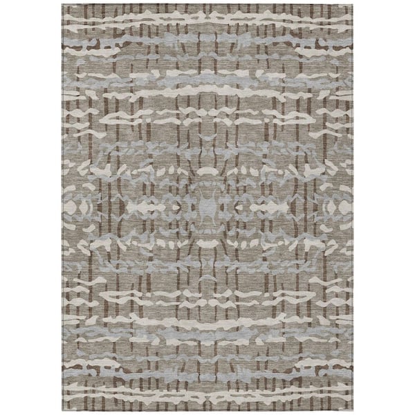 Chantille Machine Washable Indoor/Outdoor Abstract ACN2982 Flax 10 ft. x 14 ft. Area Rug