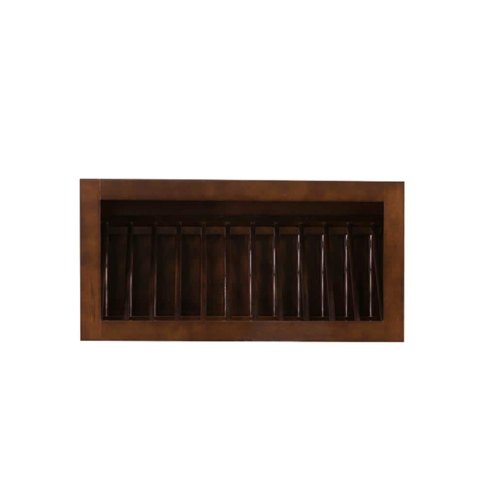 Edinburgh Assembled 30 in. x 15 in. x 12 in. Wall Dish Holder Cabinet in Espresso price history on PriceWatchPro