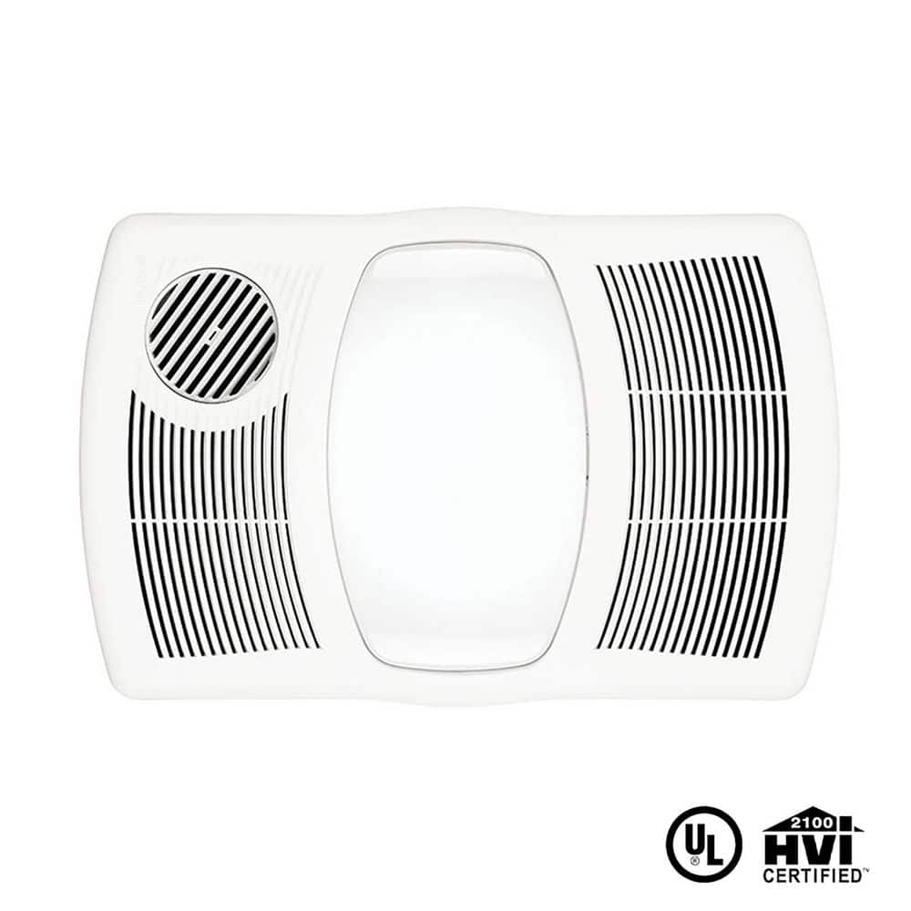 White Steel Ceiling Mount Bath Fan with Light and Heater
