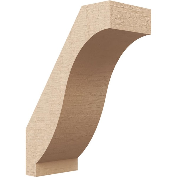 Ekena Millwork 5 in. x 14 in. x 10 in. Baker Rough Cedar Woodgrain Timberthane Polyurethane Knee Brace, Primed