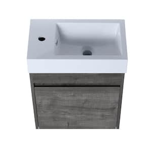 10.23 in. W x 18.11 in. D x 22.83 in . H Bathroom Vanity with Single Sink in Plaid Gray Oak Top