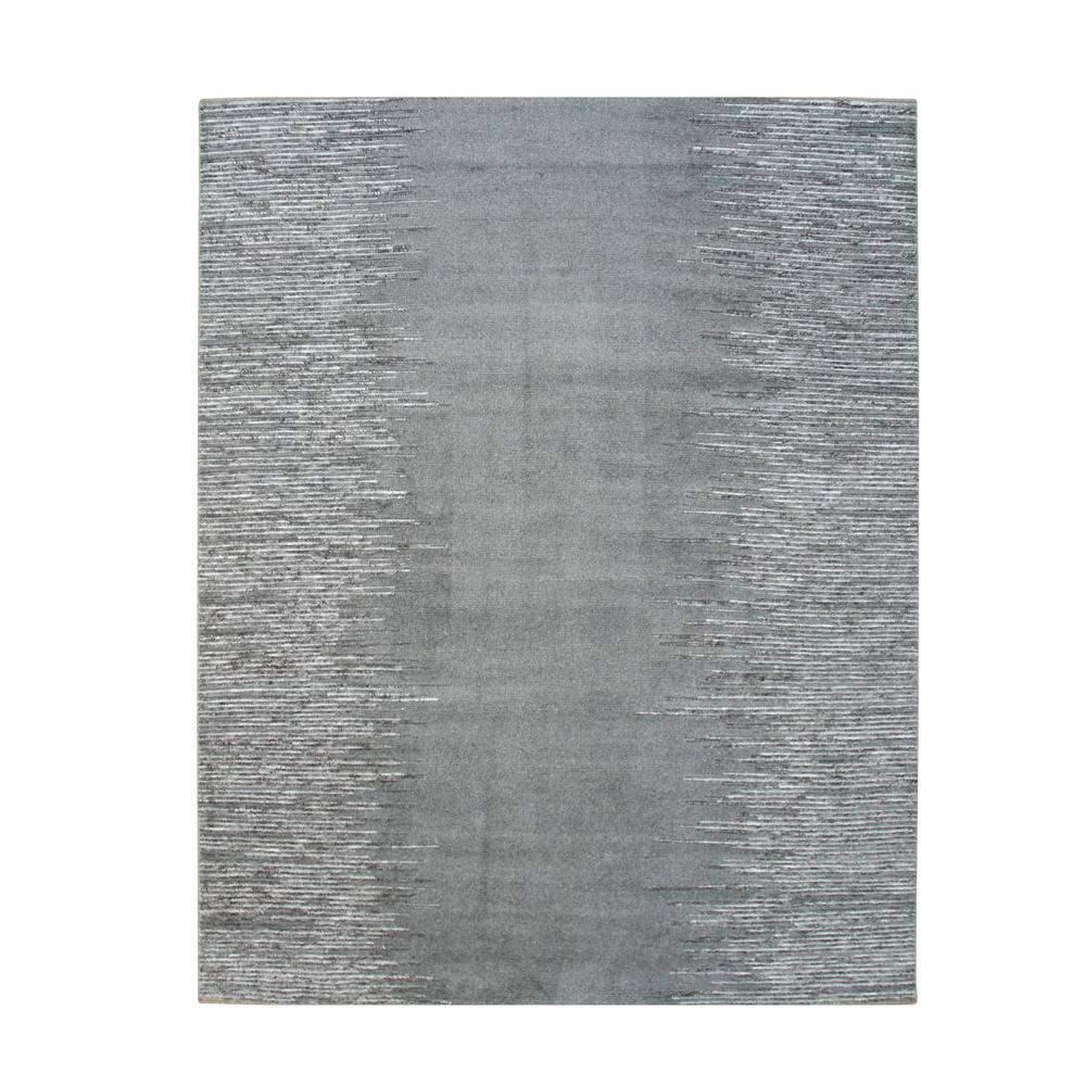 EORC Gray 6 ft. x 9 ft. HandKnotted Wool Modern Area Rug FM3GY6X9