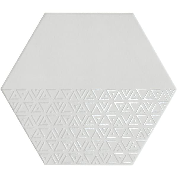 EMSER TILE Rhythm Silver 11.22 in. x 12.95 in. Matte Patterned Look Porcelain Wall Tile (10.752 sq. ft./Case)