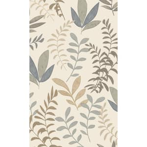 Light Grey Modern Minimalist Leaves Print Non Woven Non-Pasted Textured Wallpaper 57 Sq. Ft.