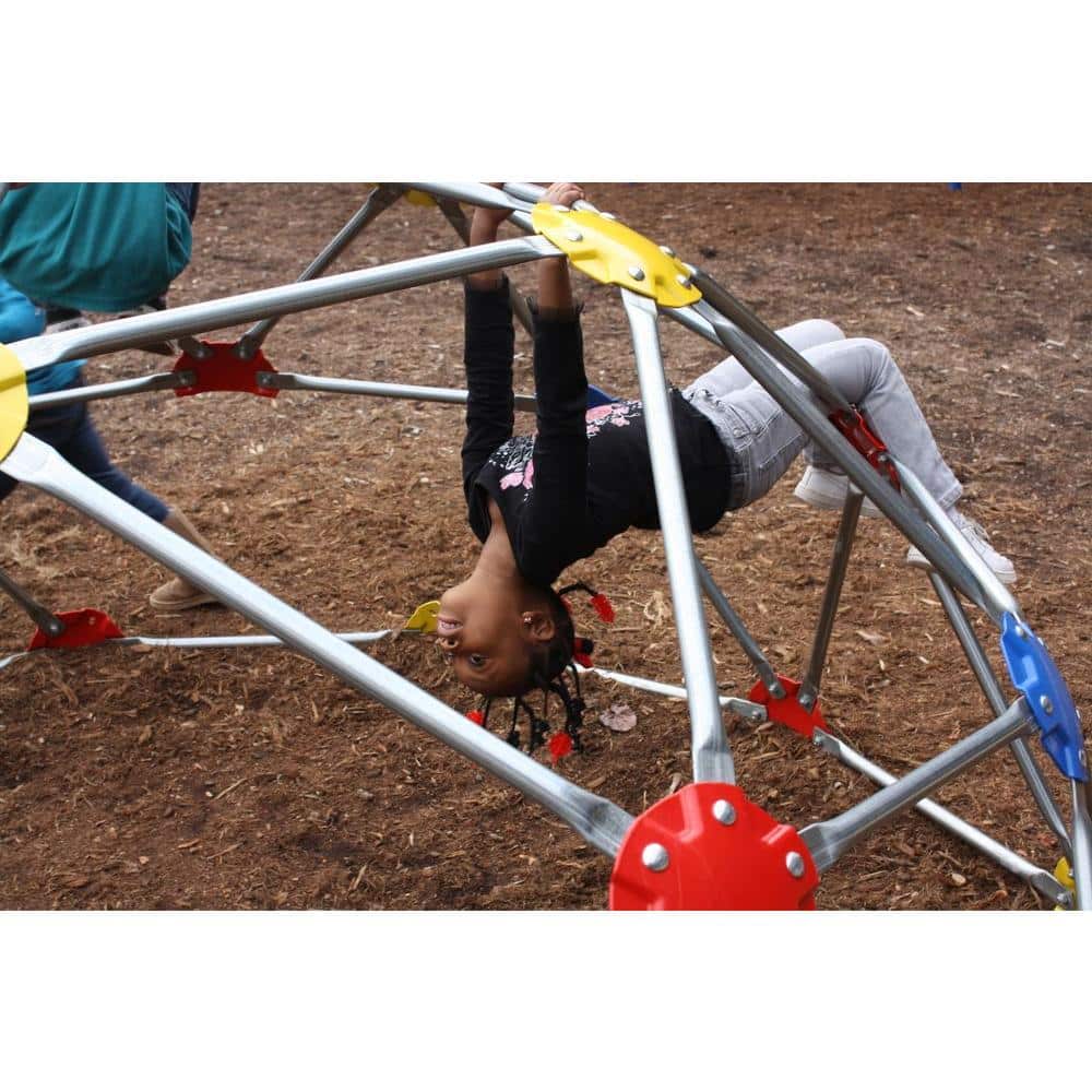 Multicolor Galvanized Steel Geodome Climber with Swing