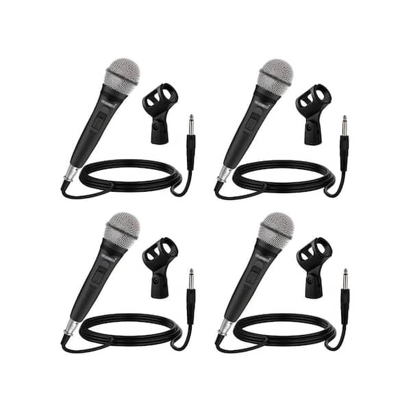 Type No. 3-Black Dynamic Vocal Handheld Microphone with ON Off Switch/16 ft. Detachable Cable (4-Pack)