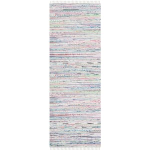 Rag Rug Light Green/Multi 2 ft. x 6 ft. Striped Runner Rug