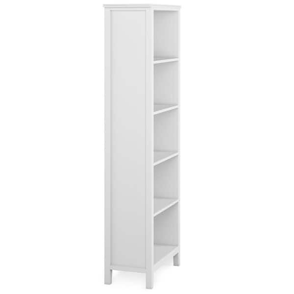 Artisan 72 in. H White SOLID WOOD 5-Shelf 5 Shelf Bookcase