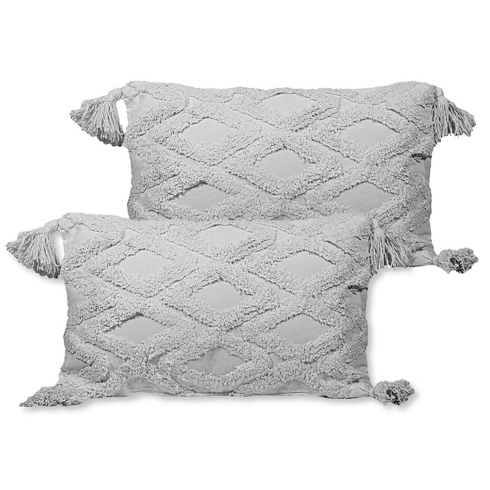 Gray and clearance white outdoor pillows