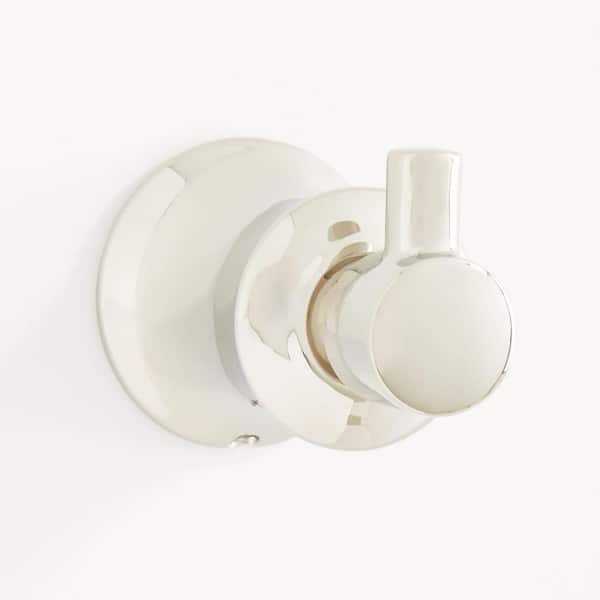 SIGNATURE HARDWARE Pendleton Knob Robe/Towel Hook in Polished Nickel