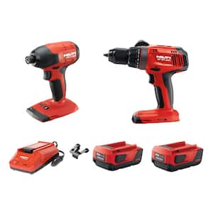 22-Volt Lithium-Ion 1/4 Hex Cordless SID 4-A Impact Driver 2-Tool Kit with Battery Packs and Charger