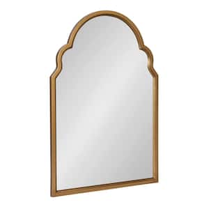 Hogan 20.00 in. W x 30.00 in. H Gold Arch Modern Framed Decorative Wall Mirror