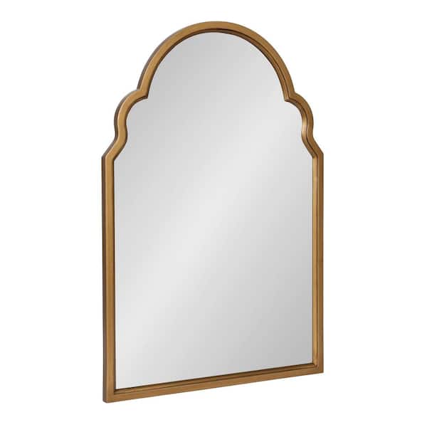Kate and Laurel Hogan 20.00 in. W x 30.00 in. H Gold Arch Modern Framed Decorative Wall Mirror