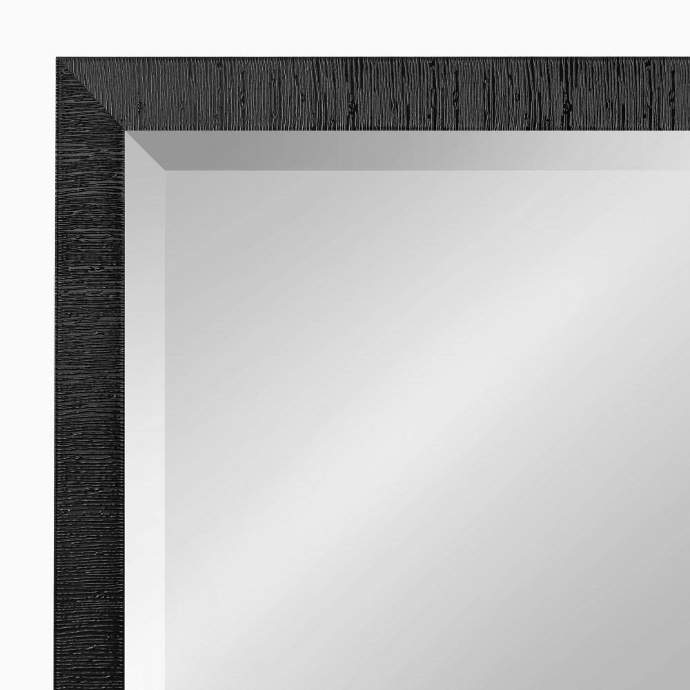 Reyna 18x24 Black Ribbed Rectangle Wall Mirror