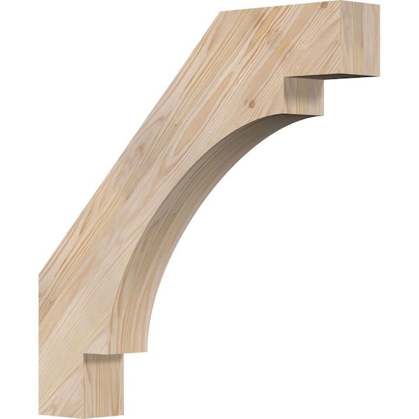 Ekena Millwork 3 1/2"W x 24"D x 24"H Merced Smooth Knee Brace, Douglas Fir