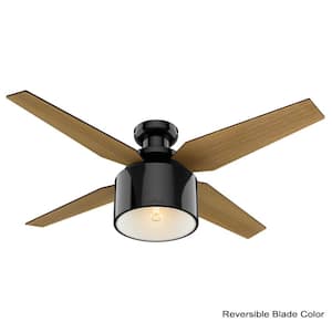 Cranbrook 52 in. LED Low Profile Indoor Gloss Black Ceiling Fan with Remote