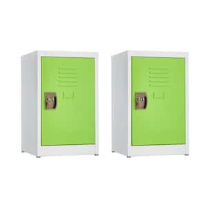 629-Series 24 in. H 1-Tier Steel Storage Locker Free Standing Cabinets for Home, School, Gym in Green 2 Pack