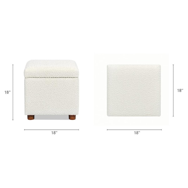 Jennifer Taylor Jacob 18 in. Fabric Storage Cube Ottoman in