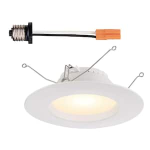 5 in. and 6 in. White Integrated LED Recessed Can Light Trim