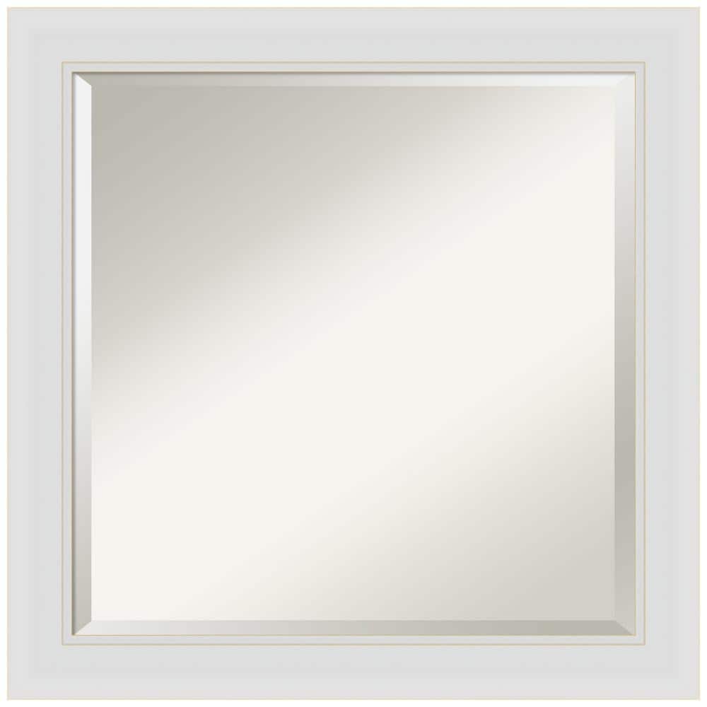 24" x 24" Soft White Satin Finish Rectangular Bathroom Vanity Mirror