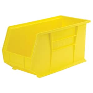 AkroBin 8.1 in. 60 lbs. Storage Tote Bin in Yellow with 3.9 Gal. Storage Capacity (6-Pack)