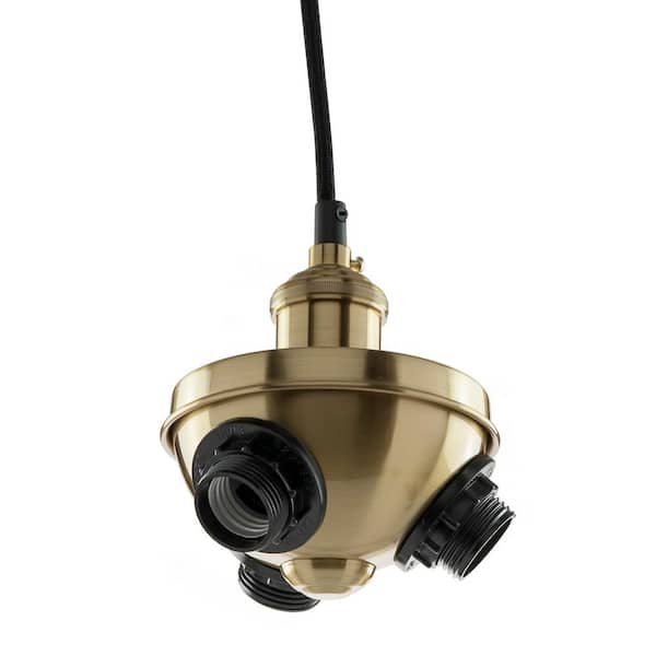 3-Light Copper Bronze Finish Hanging Pendant Fixture with Triple Socket