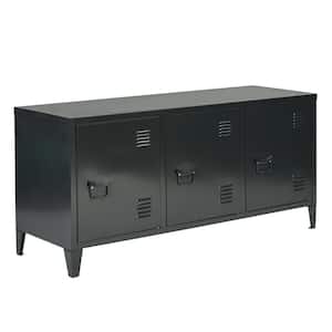 HD-MATAPOURI Black Accent Cabinet with 3-Door Metal File Locker