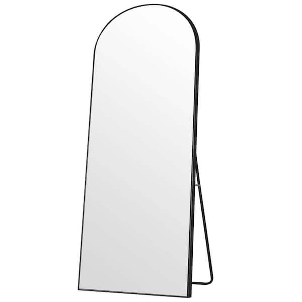 Unbranded 21 in. W x 64 in. H Arched Framed Wall Bathroom Vanity Mirror in Black
