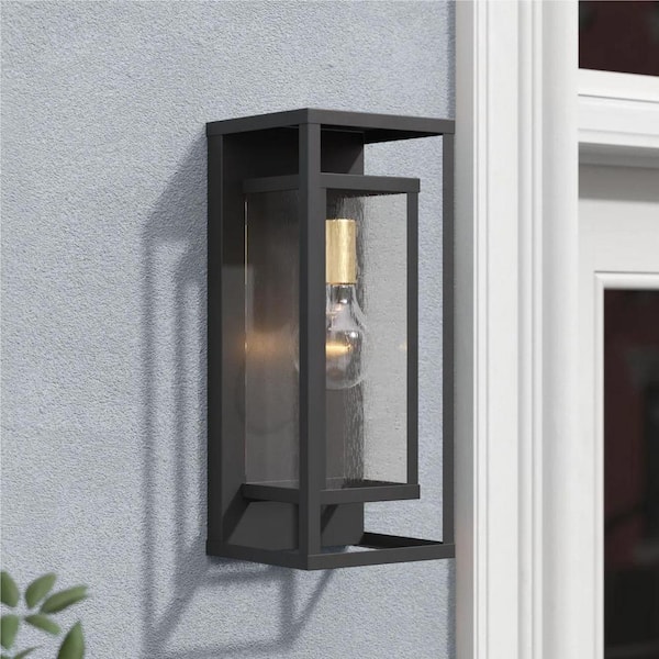 Maxax Montpelier 1-Light Black Hardwired 16 in. H Outdoor Sconce