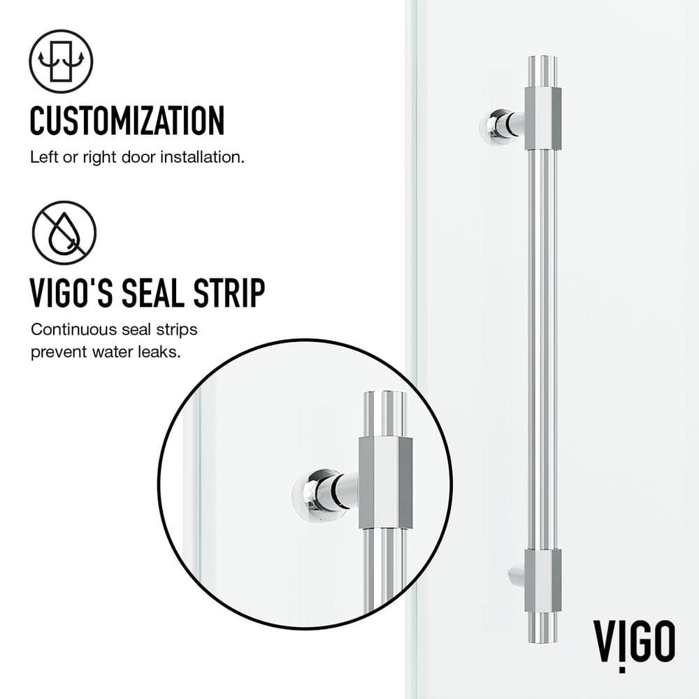 Elan Hart 60" Frameless Sliding Tub Door with Clear Glass