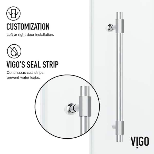 Elan Hart 56 to 60 in. W x 66 in. H Sliding Frameless Tub Door in Chrome with 3/8 in. (10mm) Clear Glass