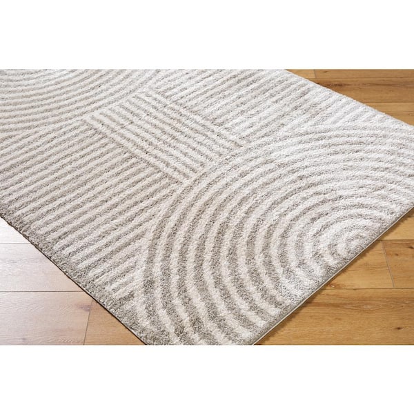 Fossay Shag Grey 3 ft. x 7 ft. Modern Indoor Area Rug