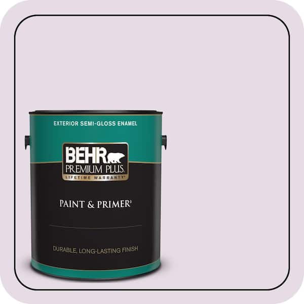 BEHR PREMIUM PLUS 1 gal. #M100-1A Not Quite Purple Semi-Gloss Enamel Exterior Paint & Primer