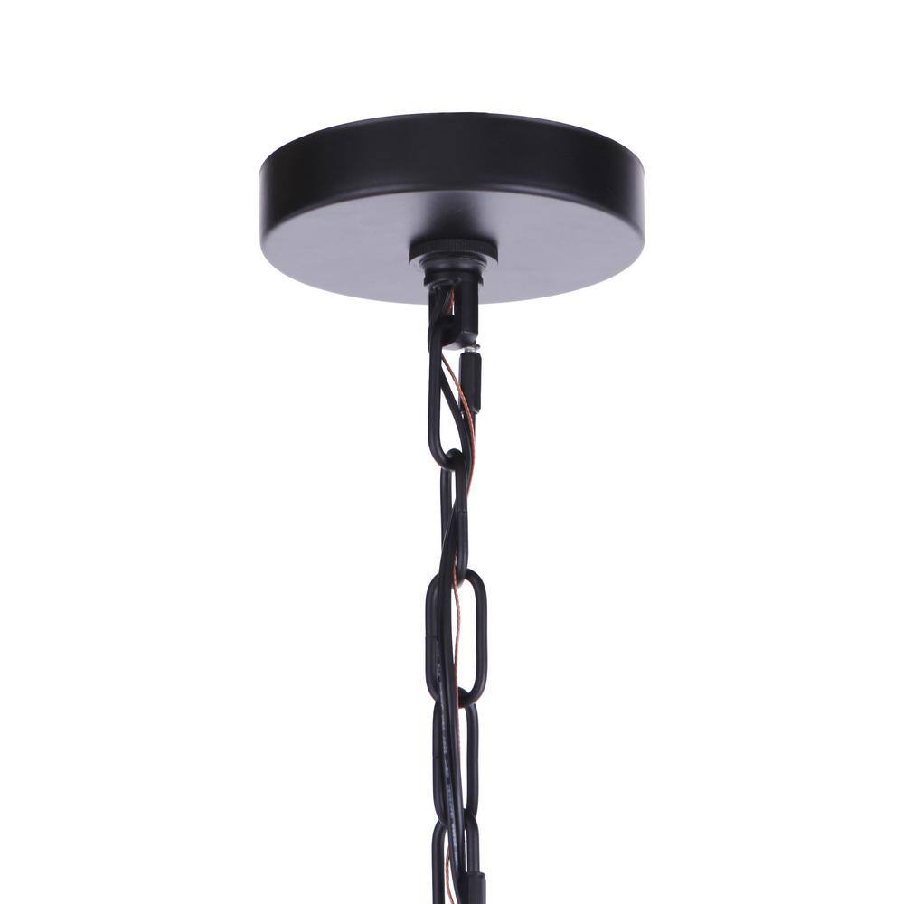 Mini Larrson Flat Black Crystal 8-Light Candle Chandelier