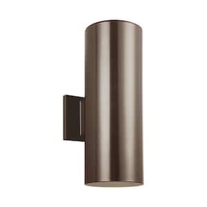 Outdoor Cylinders Bronze Outdoor Integrated LED Wall Lantern Sconce