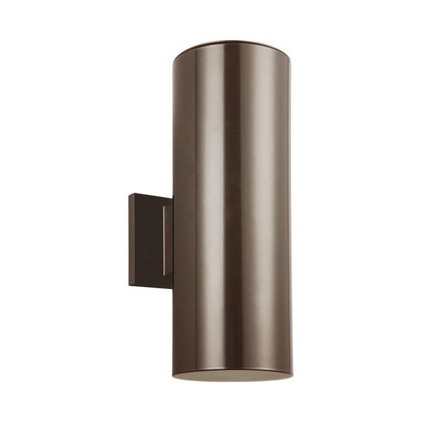 Sea Gull Lighting Outdoor Cylinders Bronze Outdoor Integrated LED Wall Lantern Sconce