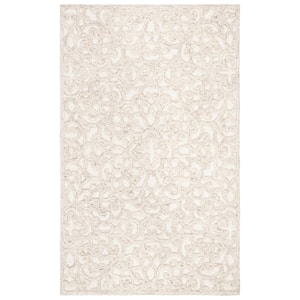 Trace Camel/Ivory 3 ft. x 4 ft. Distressed Floral Area Rug