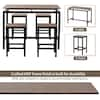 URTR 5-Piece Kitchen Counter Height Table Dining Set, Wood Top and Metal  Frame Bar Table with 4 Chairs, Dark Brown T-01236-P - The Home Depot