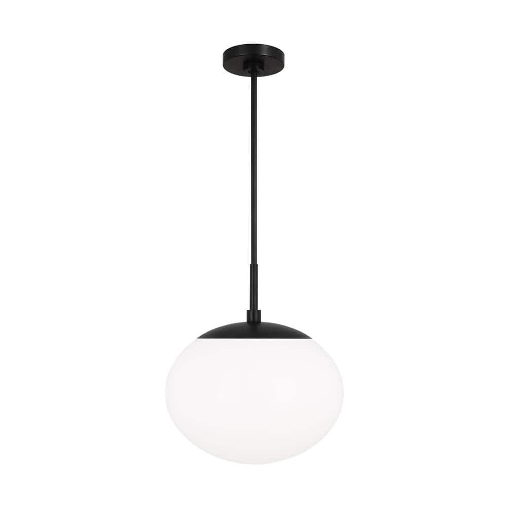 Lune 1-Light Aged Iron Modern Mid-Century Large Indoor Dimmable Branch Pendant with Milk White Glass Shade price history on PriceWatchPro
