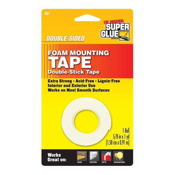 Super Glue 5/8 in. x 36 in. Double-Sided Foam Mounting Tape (12-Pack)