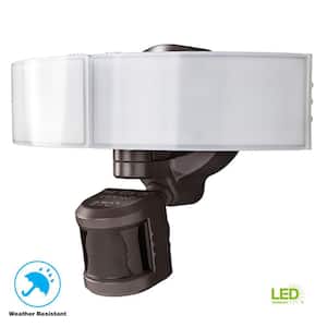 2350 Lumen 270-Degree LED Motion Activated Bronze Outdoor Security Flood Light with Bluetooth