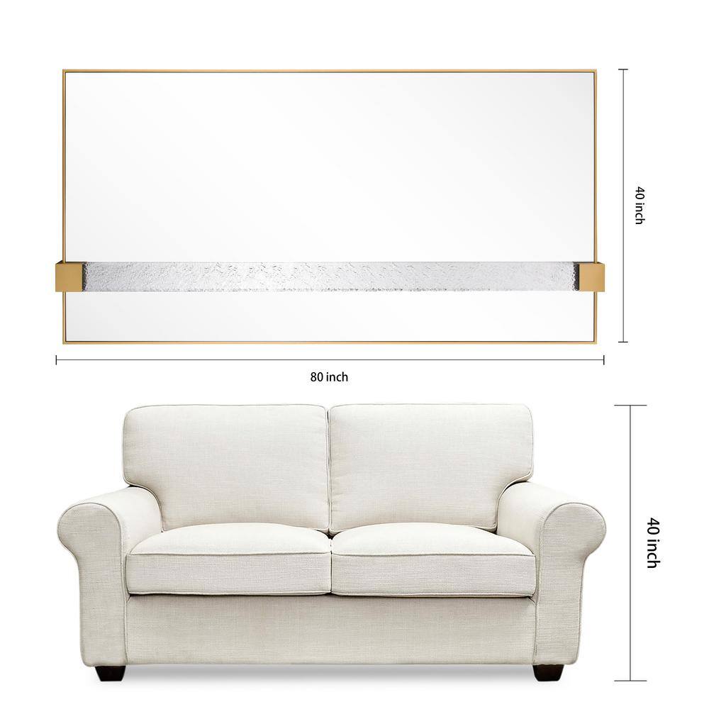 Gleaming Horizon 40"x80" Silver Mirror with Gold Iron Frame