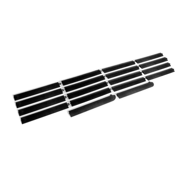 Smooth Black 12 in. x 1.75 in. x 0.5 in. Modular Edge Kit Male (22 Piece, Includes 2 corners) (0.16 sq. ft.)