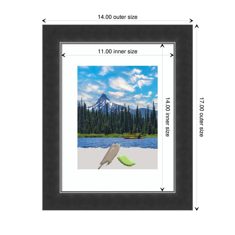 Matte Black Wood and Plastic 14" x 17" Picture Frame
