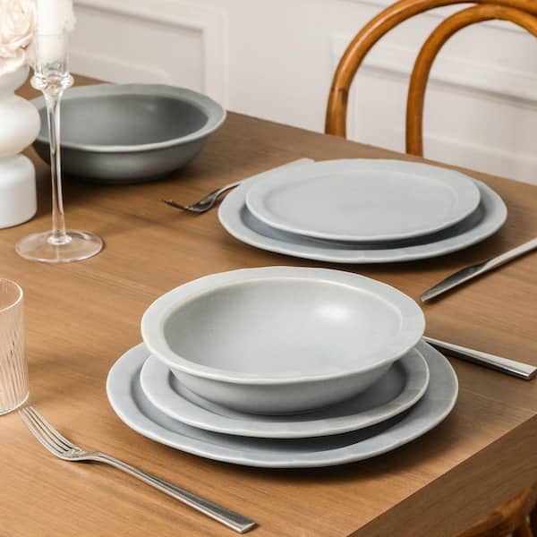 STONE LAIN Oasis 24-Piece Light Blue Stoneware Full Set (Service