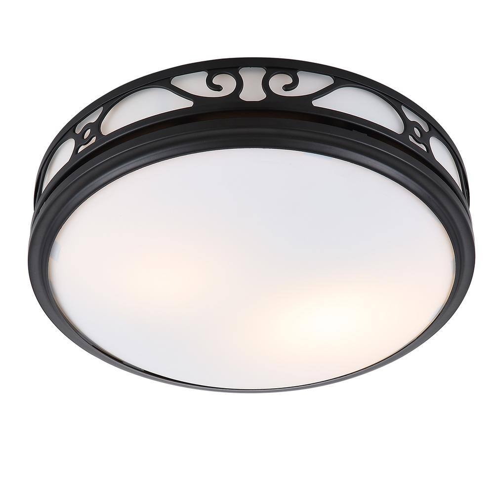 Matte Black Decorative Bathroom Exhaust Fan with Light and Night-Light