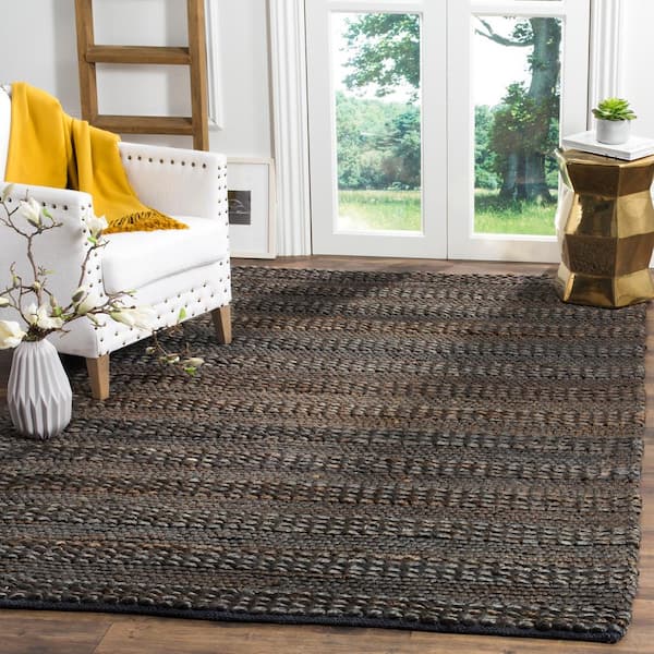 Natural Fiber Charcoal 6 ft. x 9 ft. Solid Area Rug