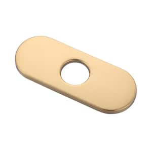 6.3 in. Stainless Steel Escutcheon Plate For 1-Hole or 3-Hole Bathroom Vanity Basin Faucet Cover in Gold
