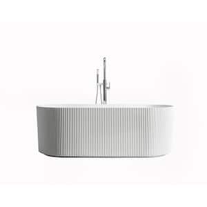 Momo 67 in. x 31.5 in. Acrylic Soaking Bathtub with Wall Side Drain in White