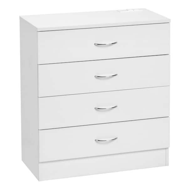 White 4 Drawer 25. 98 in. Wide Chest of Drawers